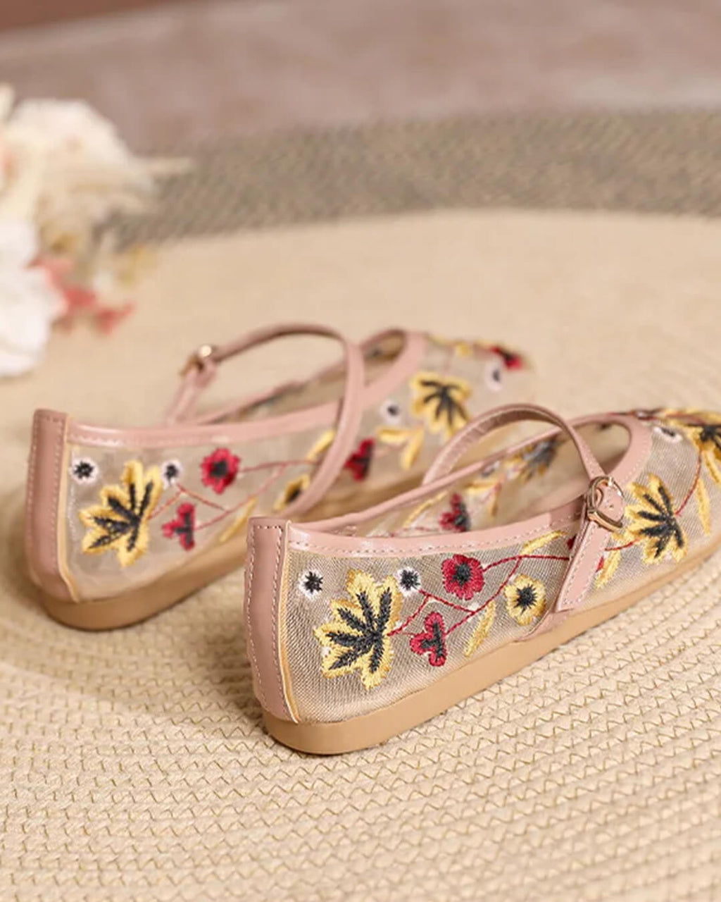 Leah Embroidered Ballet Flats - Women's Fashion Footwear - Image 6