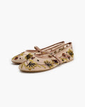 Leah Embroidered Ballet Flats - Women's Fashion Footwear