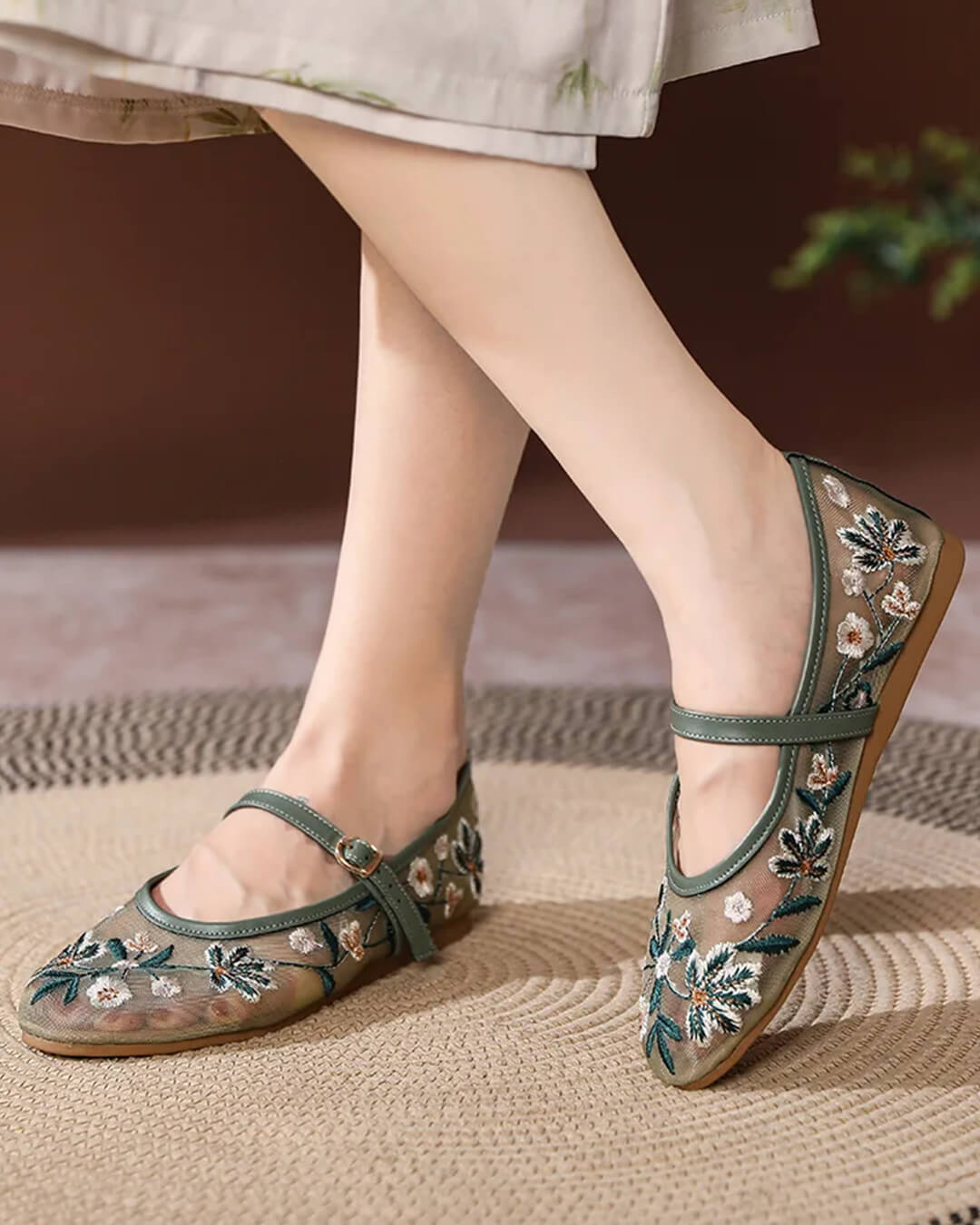 Leah Embroidered Ballet Flats - Women's Fashion Footwear - Image 10
