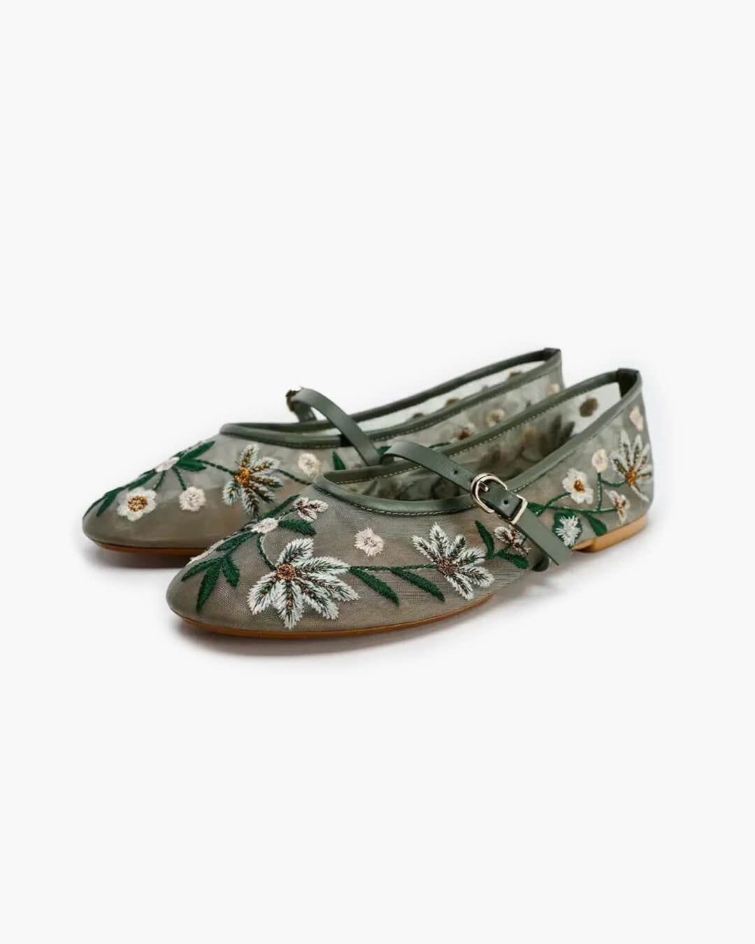 Leah Embroidered Ballet Flats - Women's Fashion Footwear - Image 7