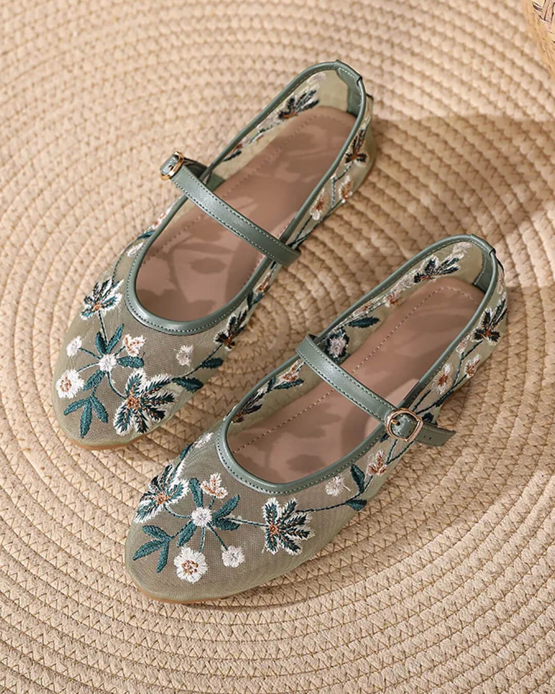 Leah Embroidered Ballet Flats - Women's Fashion Footwear - Image 8
