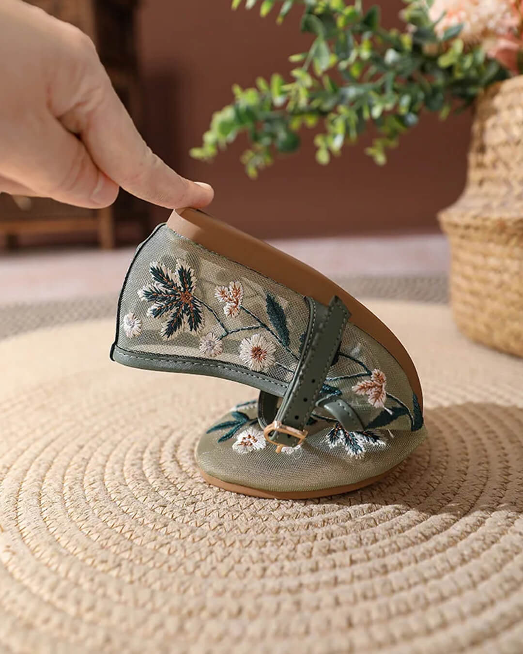 Leah Embroidered Ballet Flats - Women's Fashion Footwear - Image 13