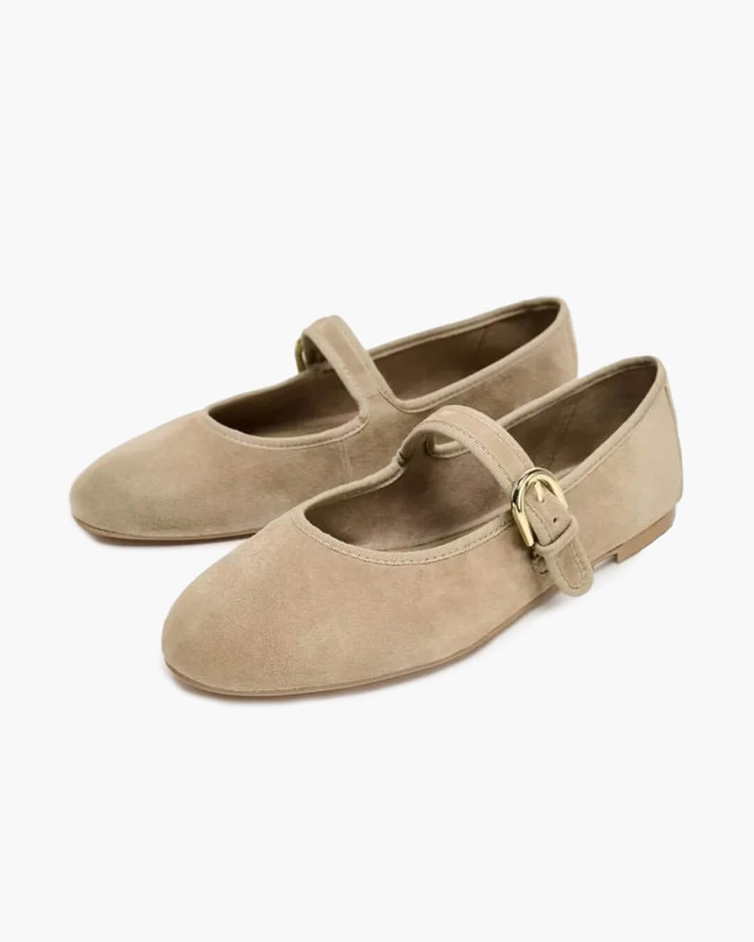 Morgana Women's Suede Mary Jane Ballet Flats - Round Toe Shoes