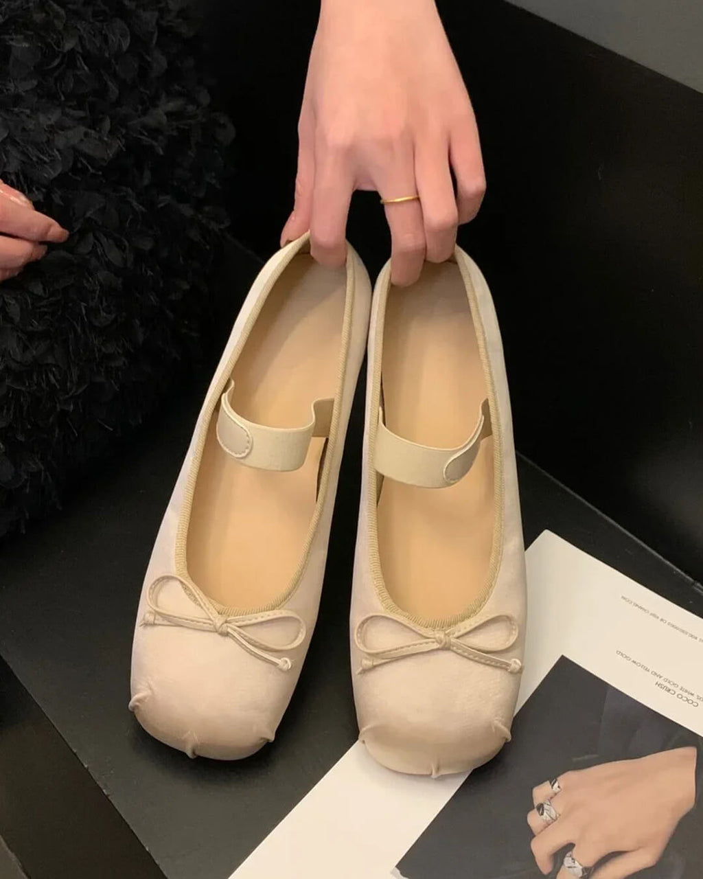 Pamela Bowtie Satin Ballet Flats - Women's Fashion Footwear - Image 6