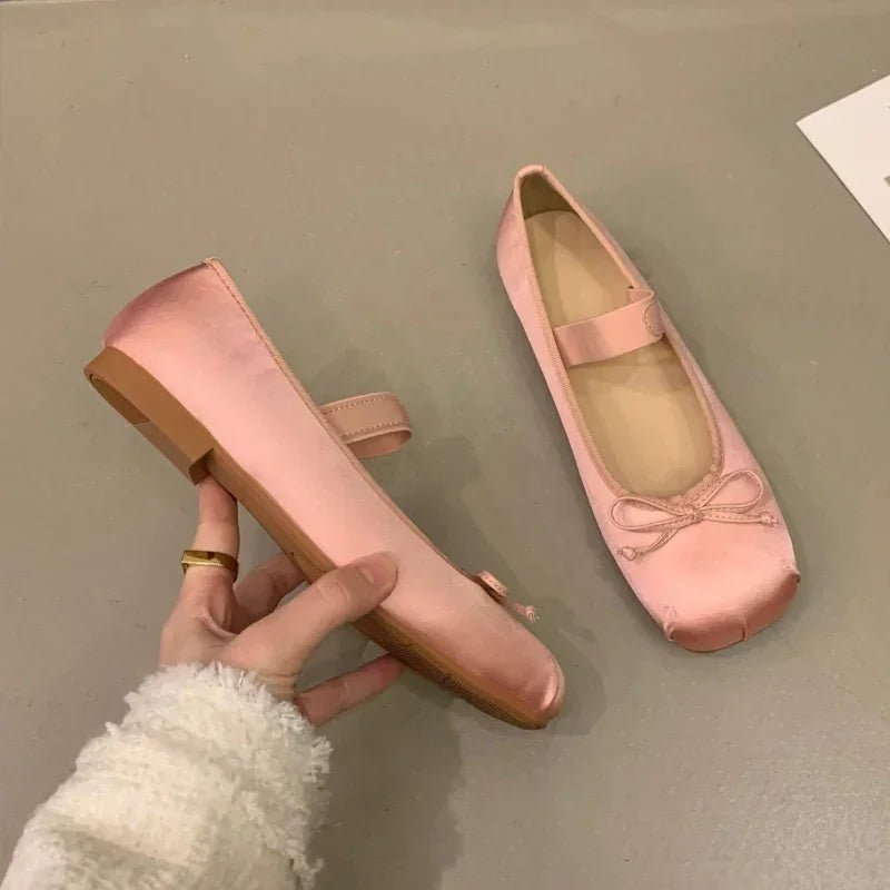 Pamela Bowtie Satin Ballet Flats - Women's Fashion Footwear - Image 10
