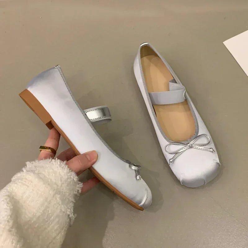 Pamela Bowtie Satin Ballet Flats - Women's Fashion Footwear - Image 12