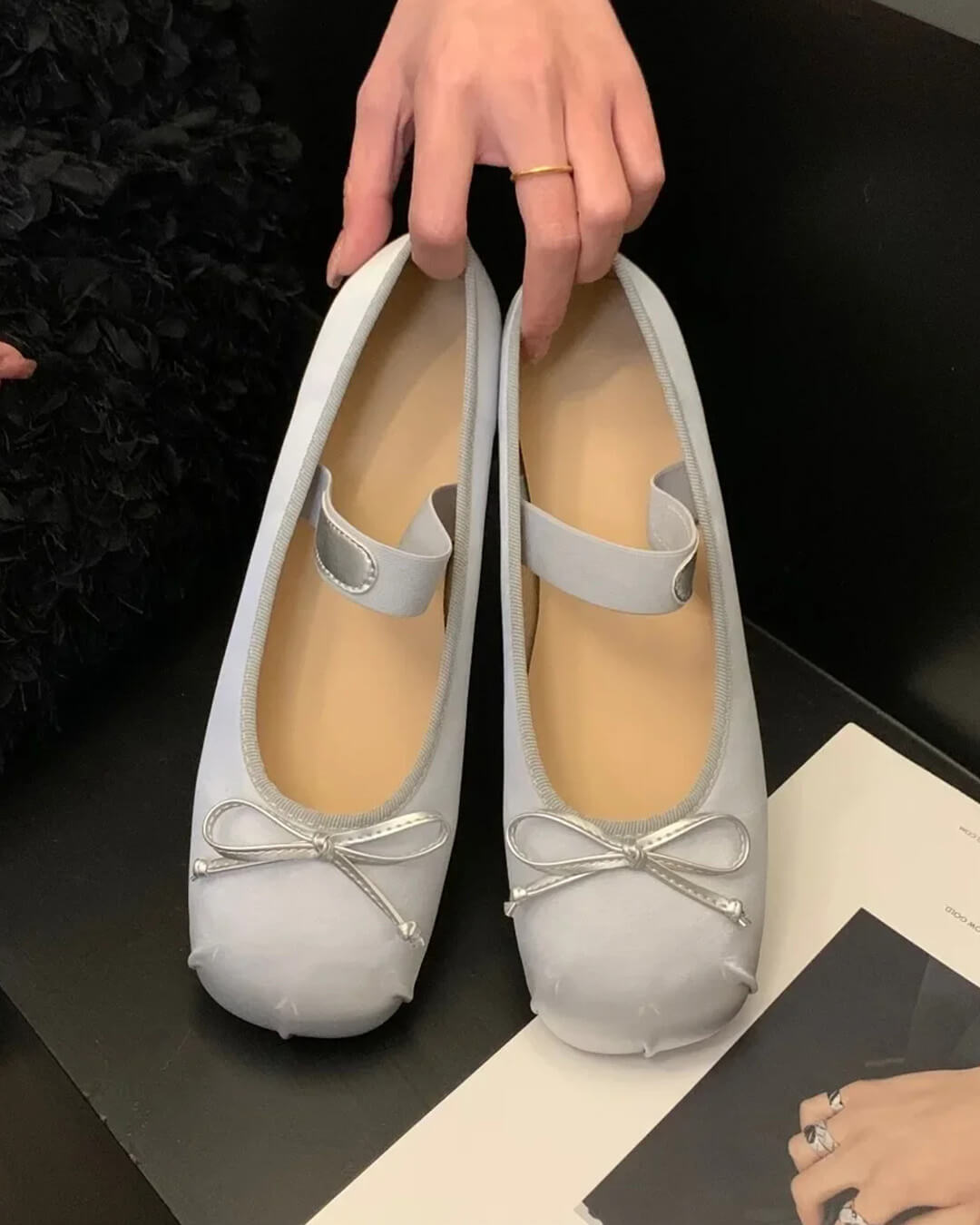 Pamela Bowtie Satin Ballet Flats - Women's Fashion Footwear - Image 4