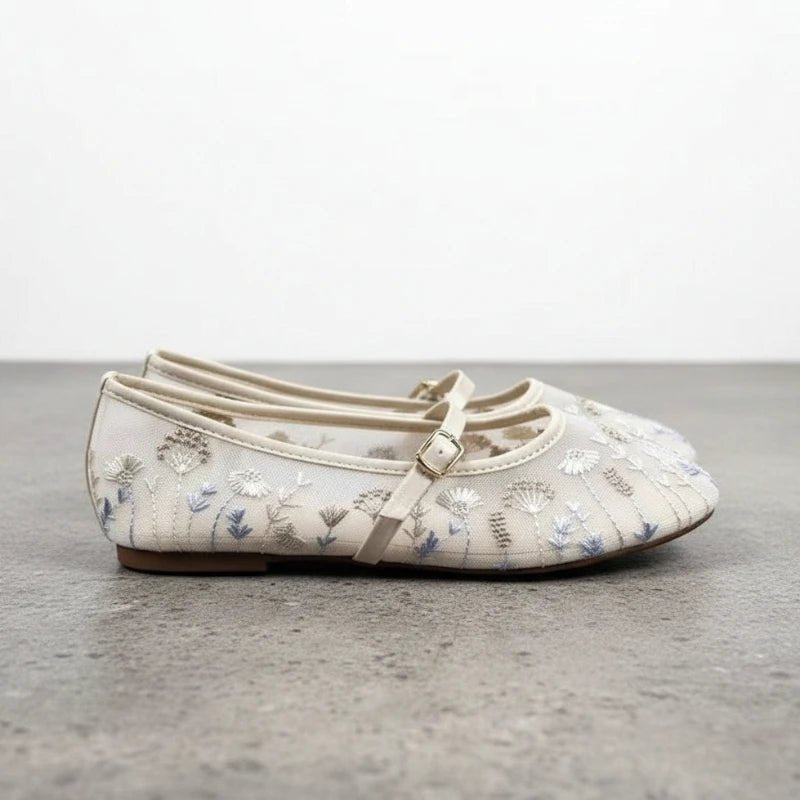 Priscilla Embroidered Ballet Flats - Women's Fashion Footwear - Image 4