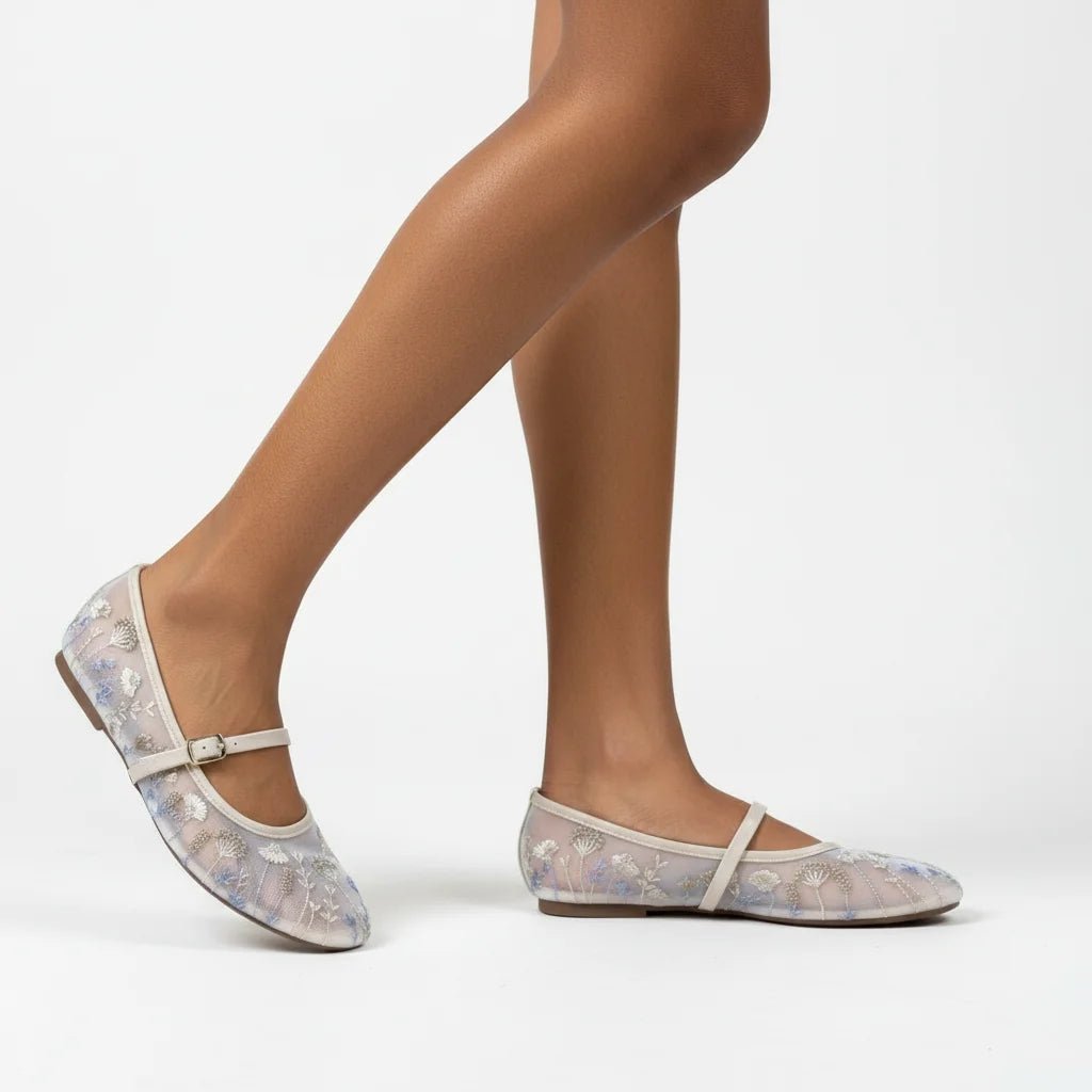 Priscilla Embroidered Ballet Flats - Women's Fashion Footwear - Image 2