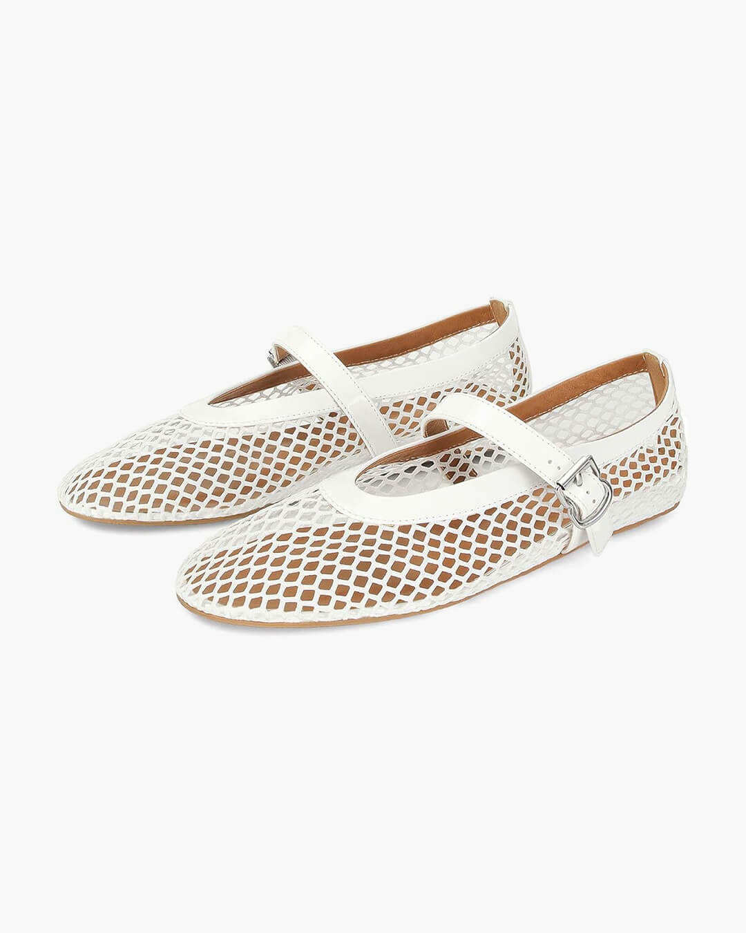 Rebecca Breathable Sheer Mesh Mary Jane Ballet Flats with Strap - Image 14