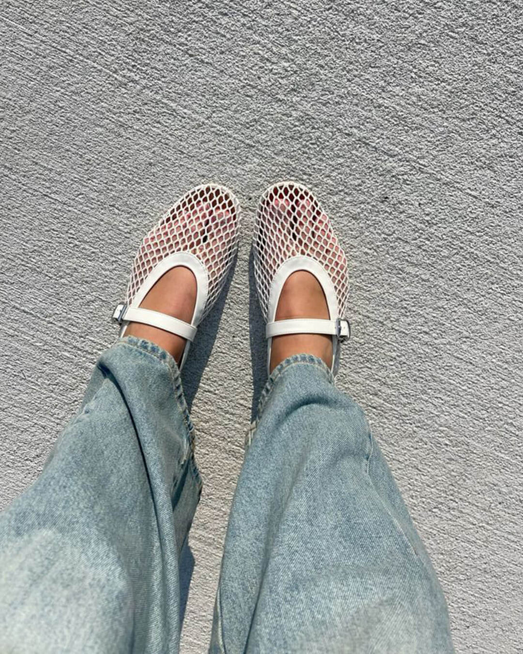 Rebecca Breathable Sheer Mesh Mary Jane Ballet Flats with Strap - Image 9