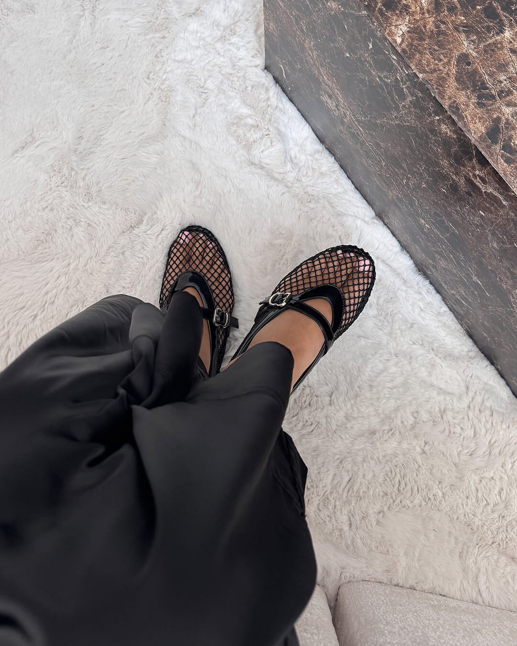 Rebecca Breathable Sheer Mesh Mary Jane Ballet Flats with Strap - Image 6