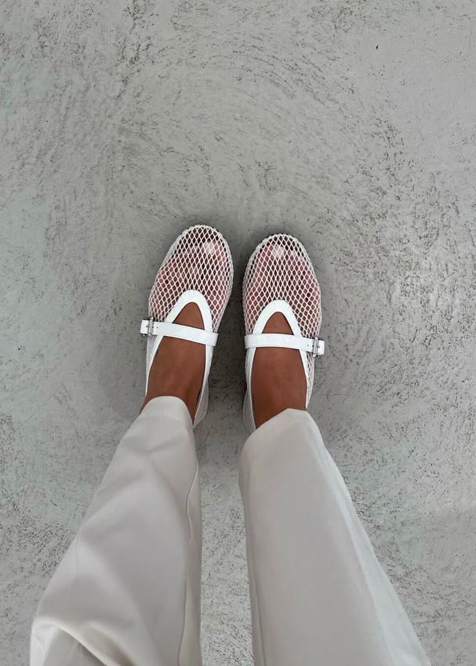 Rebecca Breathable Sheer Mesh Mary Jane Ballet Flats with Strap - Image 10