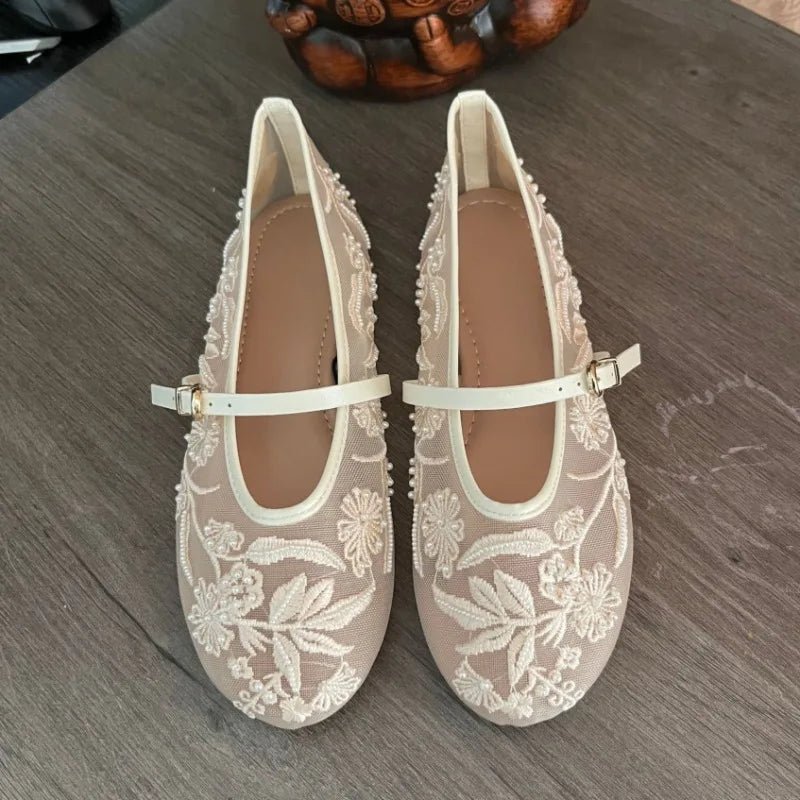 Sarah Beaded Mesh Ballet Flats - Women's Fashion Footwear - Image 7