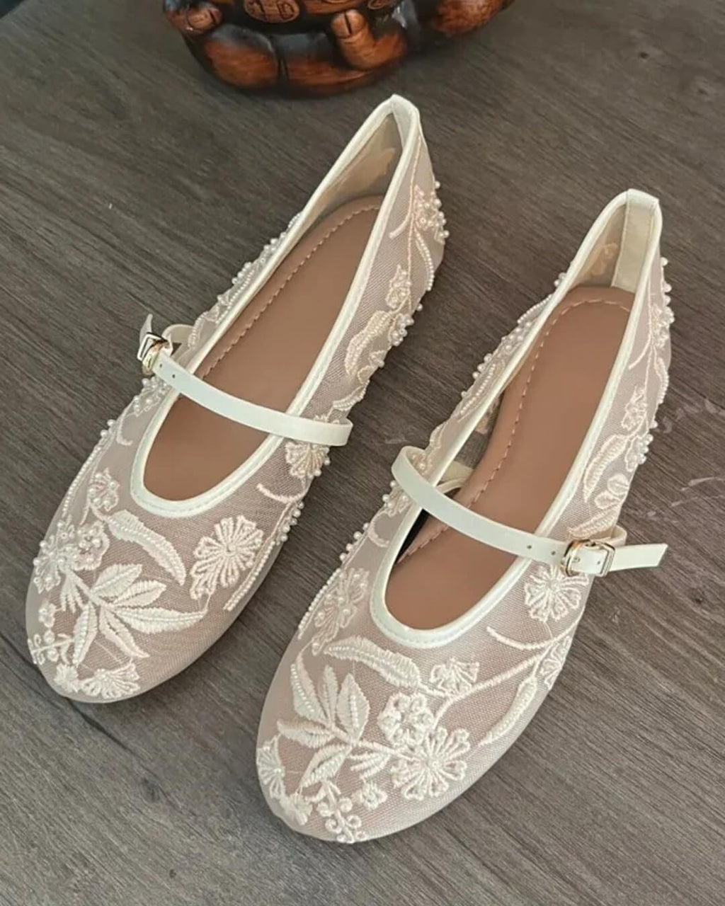 Sarah Beaded Mesh Ballet Flats - Women's Fashion Footwear - Image 2