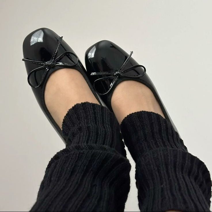 Suzette Bowtie Women's Ballet Flats - Patent Leather Dressy Flats - Image 3