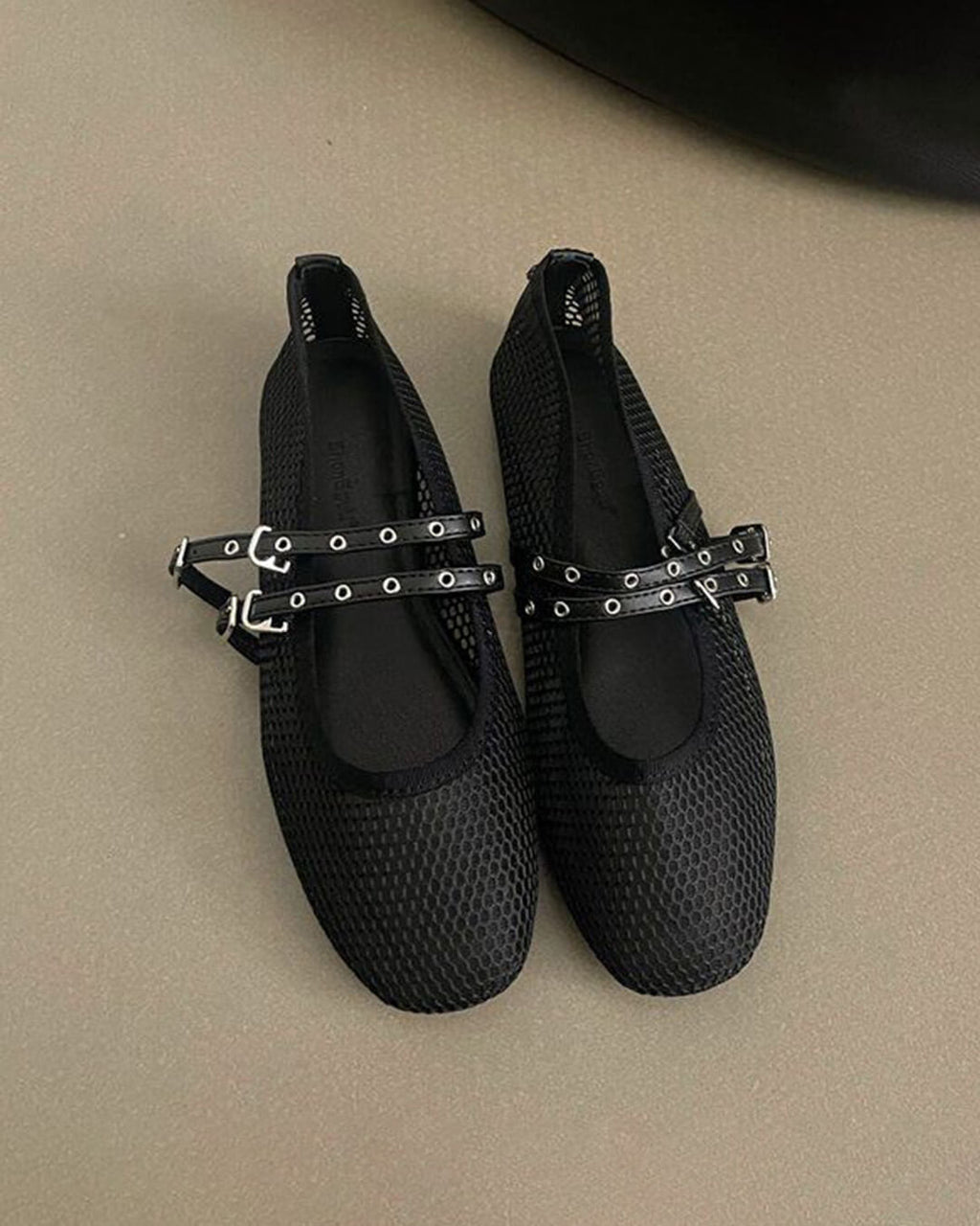 Valerie Buckled Mesh Ballet Flats - Women's Fashion Footwear