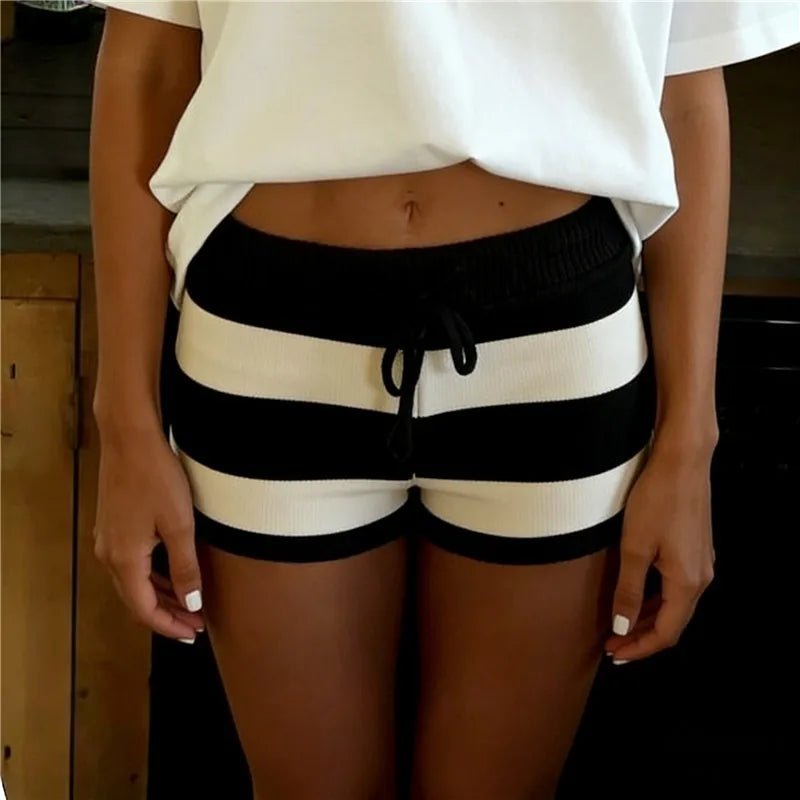 Nina Striped Knit Shorts - Women's Casual Shorts