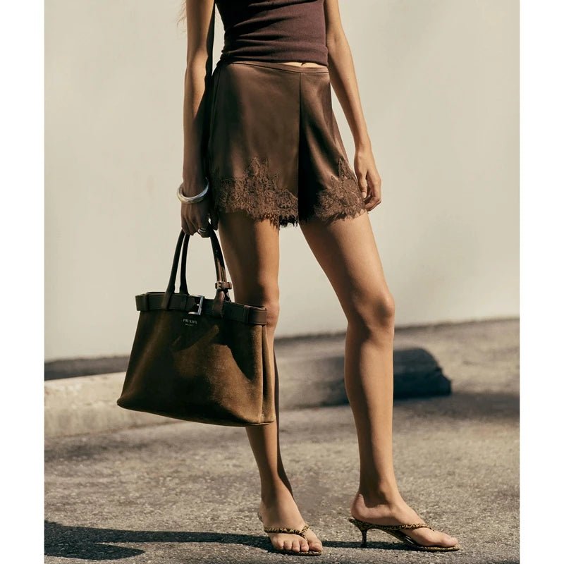 Rosa Satin Shorts - Women's Casual Shorts - Image 6