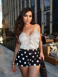 Evangeline Polka Dot Mini Shorts - Women's Casual Shorts - Image 2