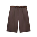 Florentine High Waist Bermuda Shorts with Belt - Women's Casual Shorts - Image 4