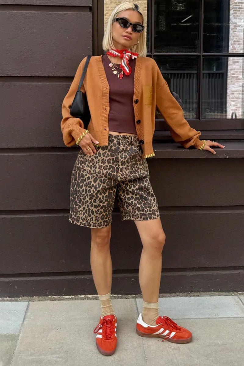 Nicole Leopard Print Shorts - Women's Casual Shorts - Image 3