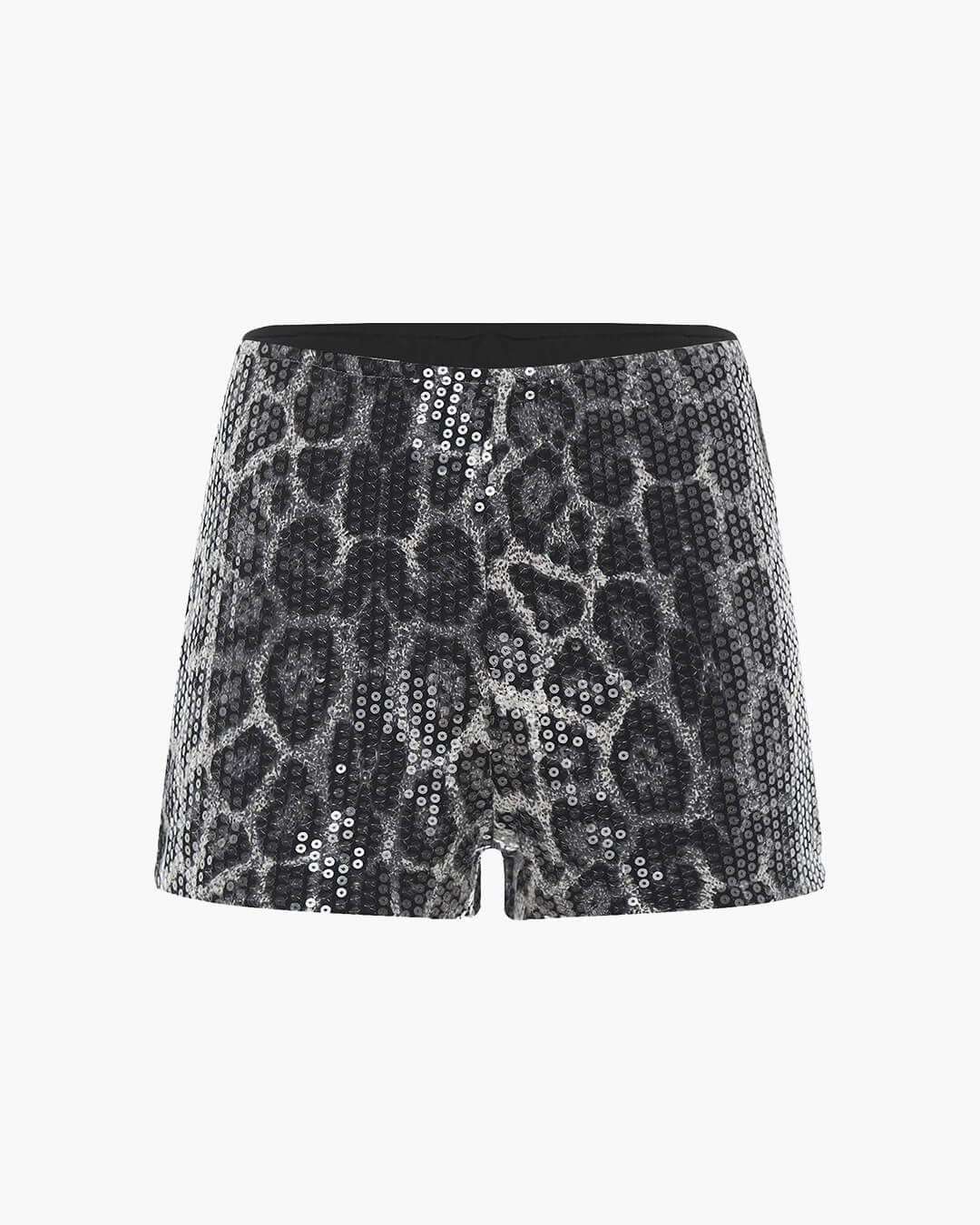 Quennie Leopard Sequin Shorts - Women's Casual Shorts - Image 11