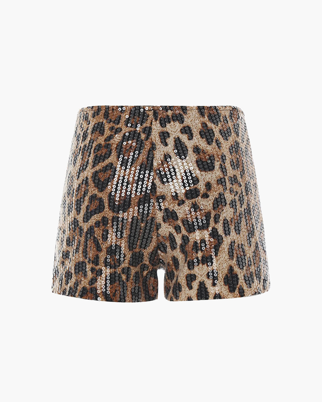 Quennie Leopard Sequin Shorts - Women's Casual Shorts - Image 10