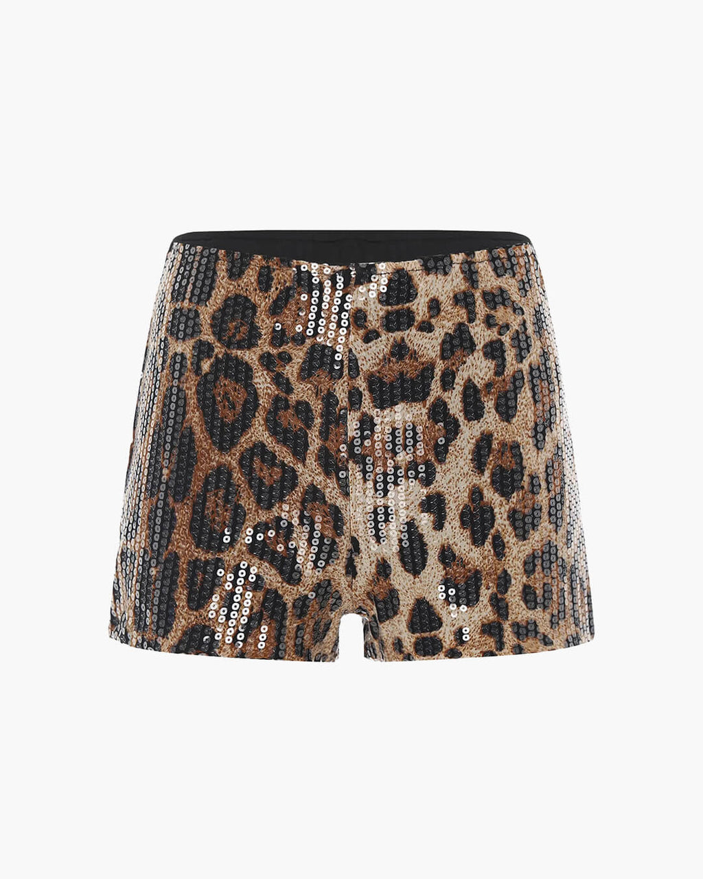 Quennie Leopard Sequin Shorts - Women's Casual Shorts - Image 9