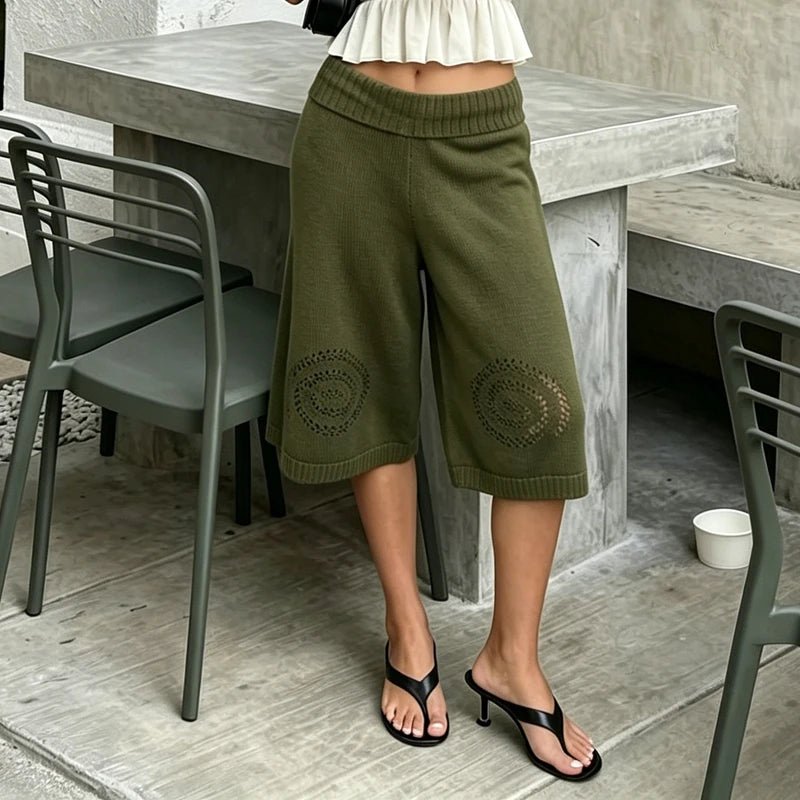 Sabina Knit Wide-Leg Culottes Shorts - Women's Casual Shorts - Image 5