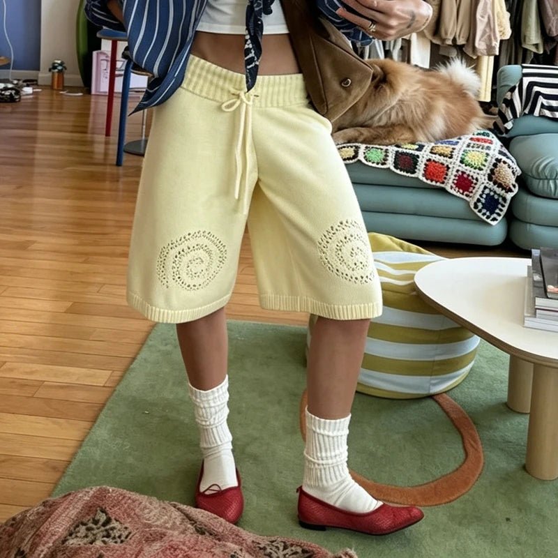 Sabina Knit Wide-Leg Culottes Shorts - Women's Casual Shorts - Image 4