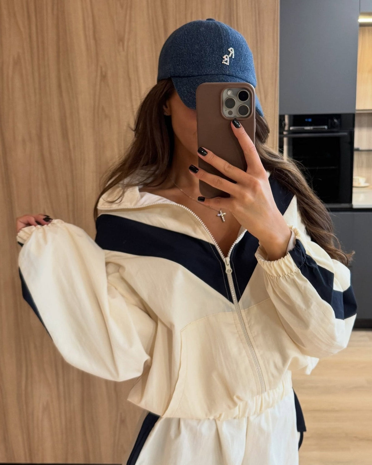 Ellen Chevron Windbreaker Shorts Set - Women's Coordinated Shorts Outfit - Image 3