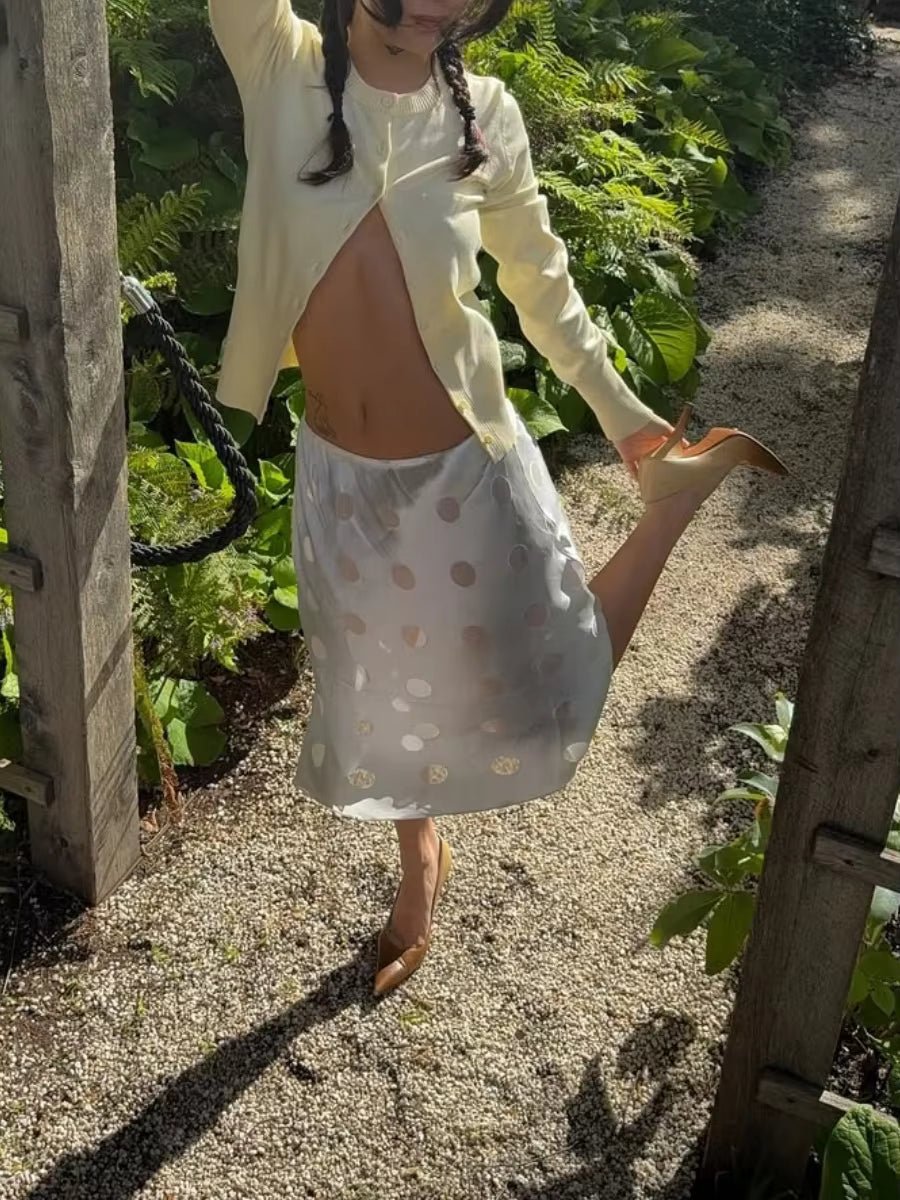 Aislinne Polka Dot Sheer Skirt - Women's Fashion Skirt - Image 6