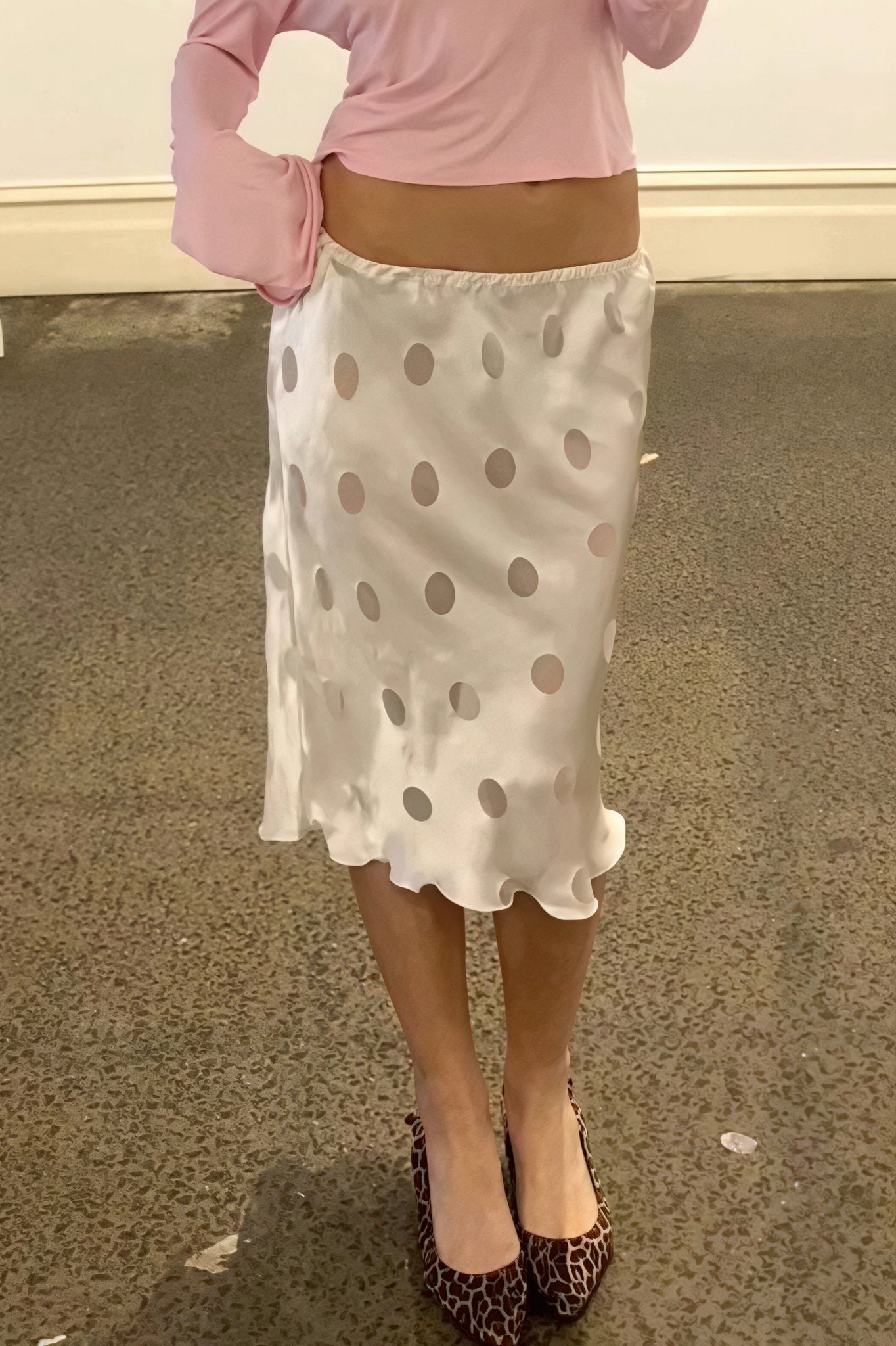 Aislinne Polka Dot Sheer Skirt - Women's Fashion Skirt - Image 3