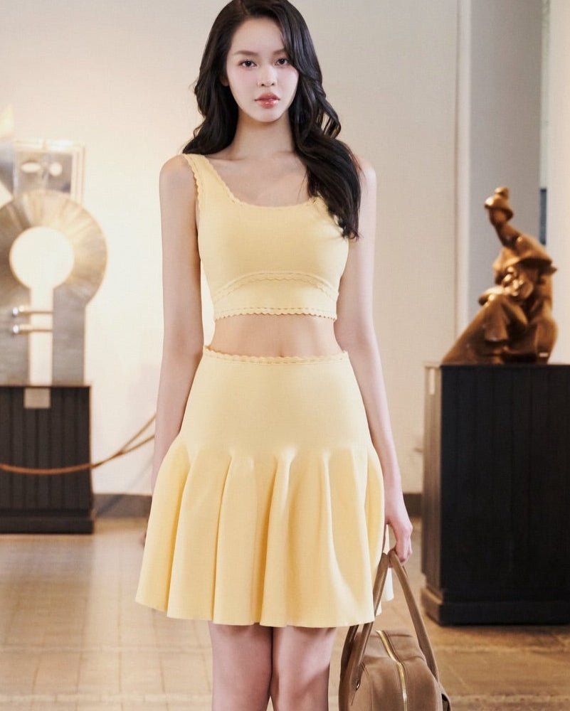 Ruth Ribbed Knit Skirt Set - Women's Coordinated Skirt Outfit - Image 3