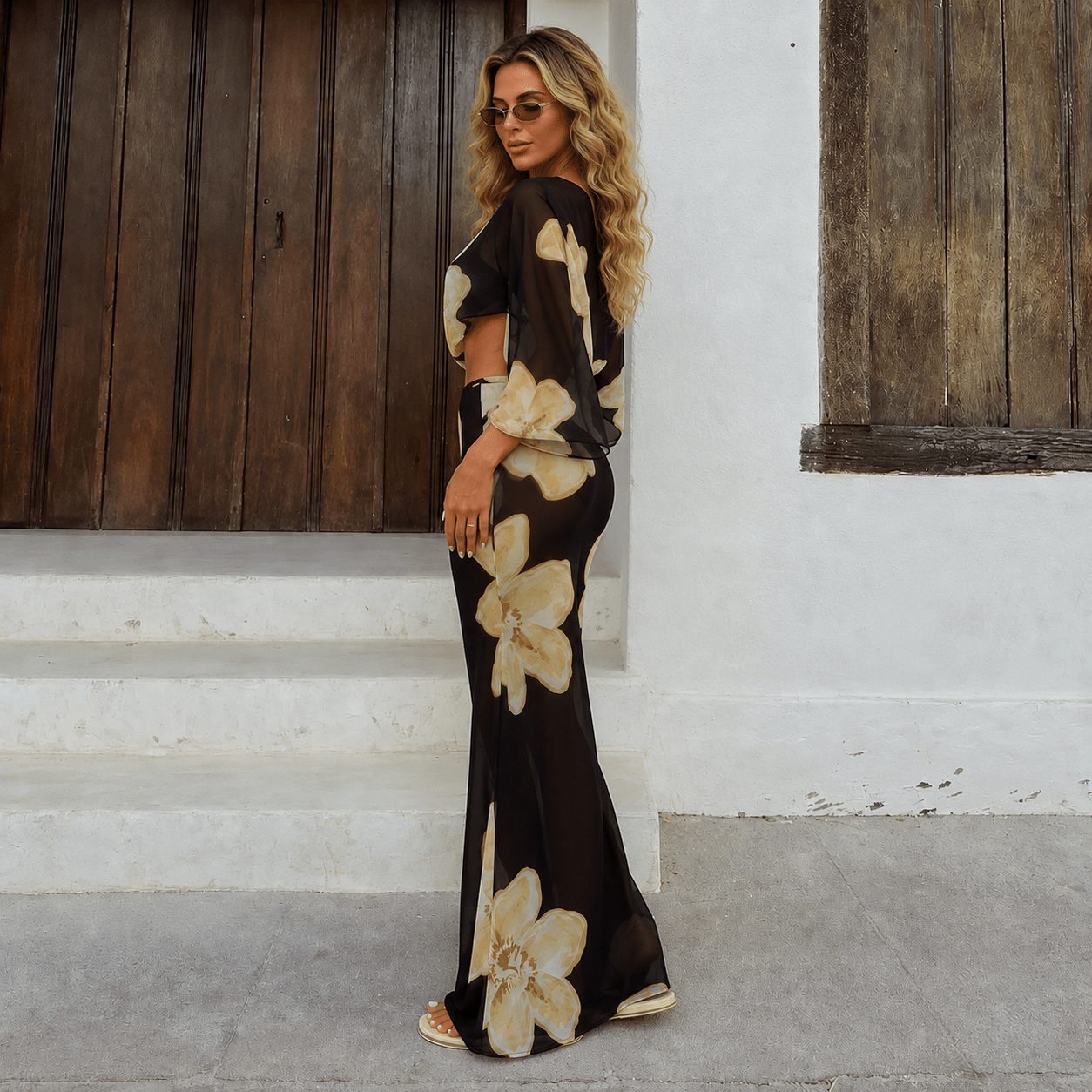 Sofia Floral Maxi Skirt Set - Women's Coordinated Two-Piece Outfit - Image 3