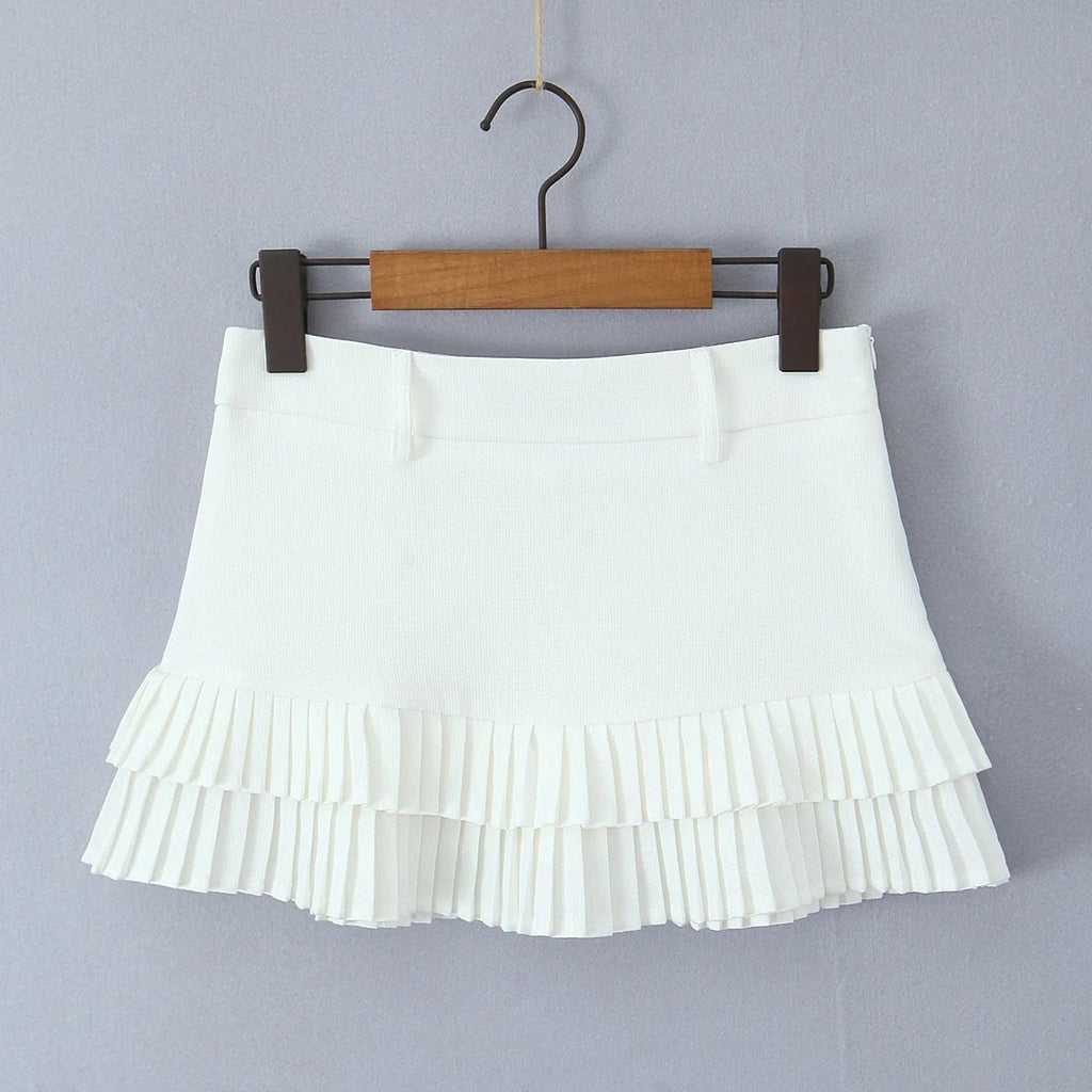 Adarsha Low-Waist Pleated Mini Skirt - Women's Fashion Skirt - Image 9