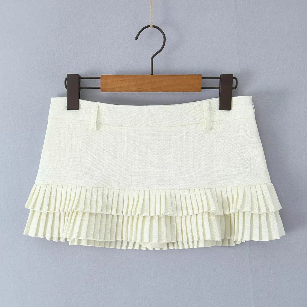 Adarsha Low-Waist Pleated Mini Skirt - Women's Fashion Skirt - Image 6