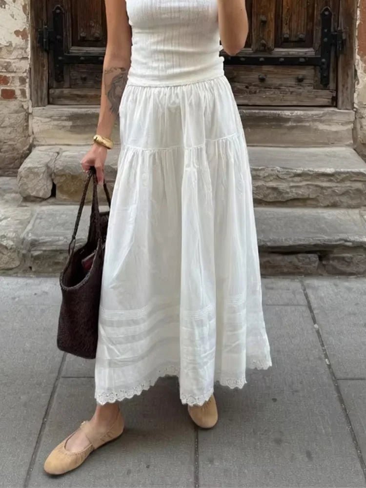 Celeste High-Waist Lace Maxi Skirt - Women's Fashion Skirt - Image 2