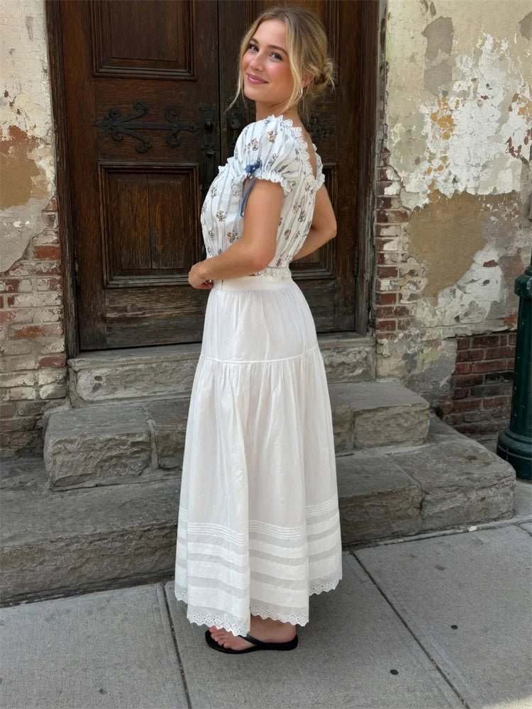 Celeste High-Waist Lace Maxi Skirt - Women's Fashion Skirt - Image 3