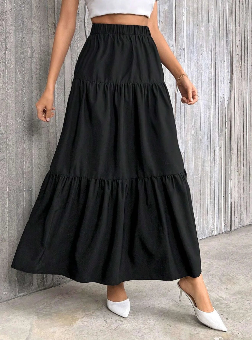 Idalia High Waist Flounce Hem A-Line Skirt - Women's Fashion Skirt - Image 4
