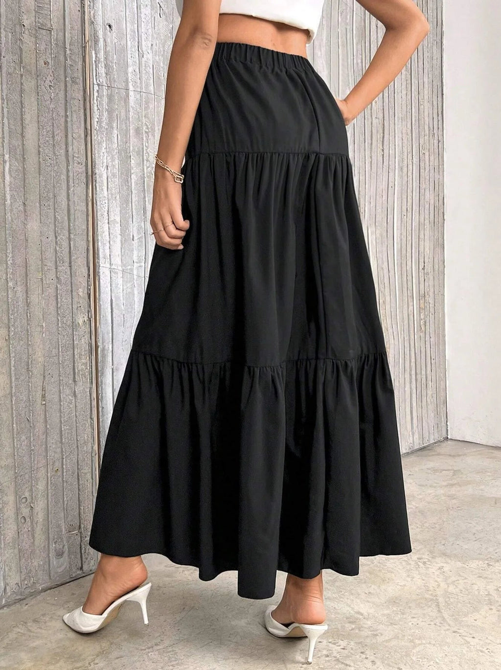 Idalia High Waist Flounce Hem A-Line Skirt - Women's Fashion Skirt - Image 2