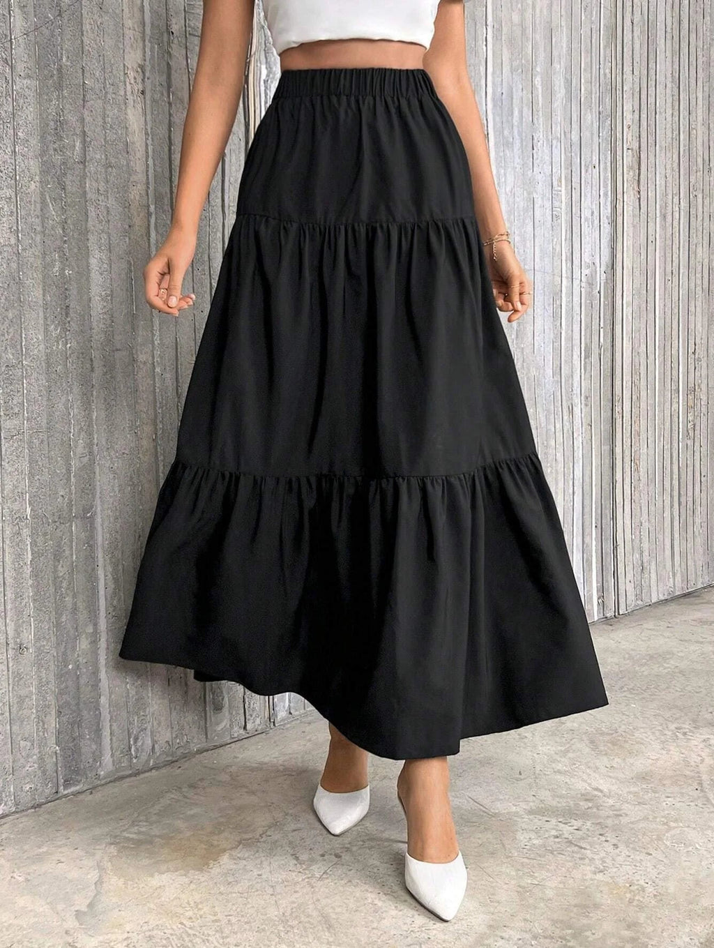 Idalia High Waist Flounce Hem A-Line Skirt - Women's Fashion Skirt - Image 3