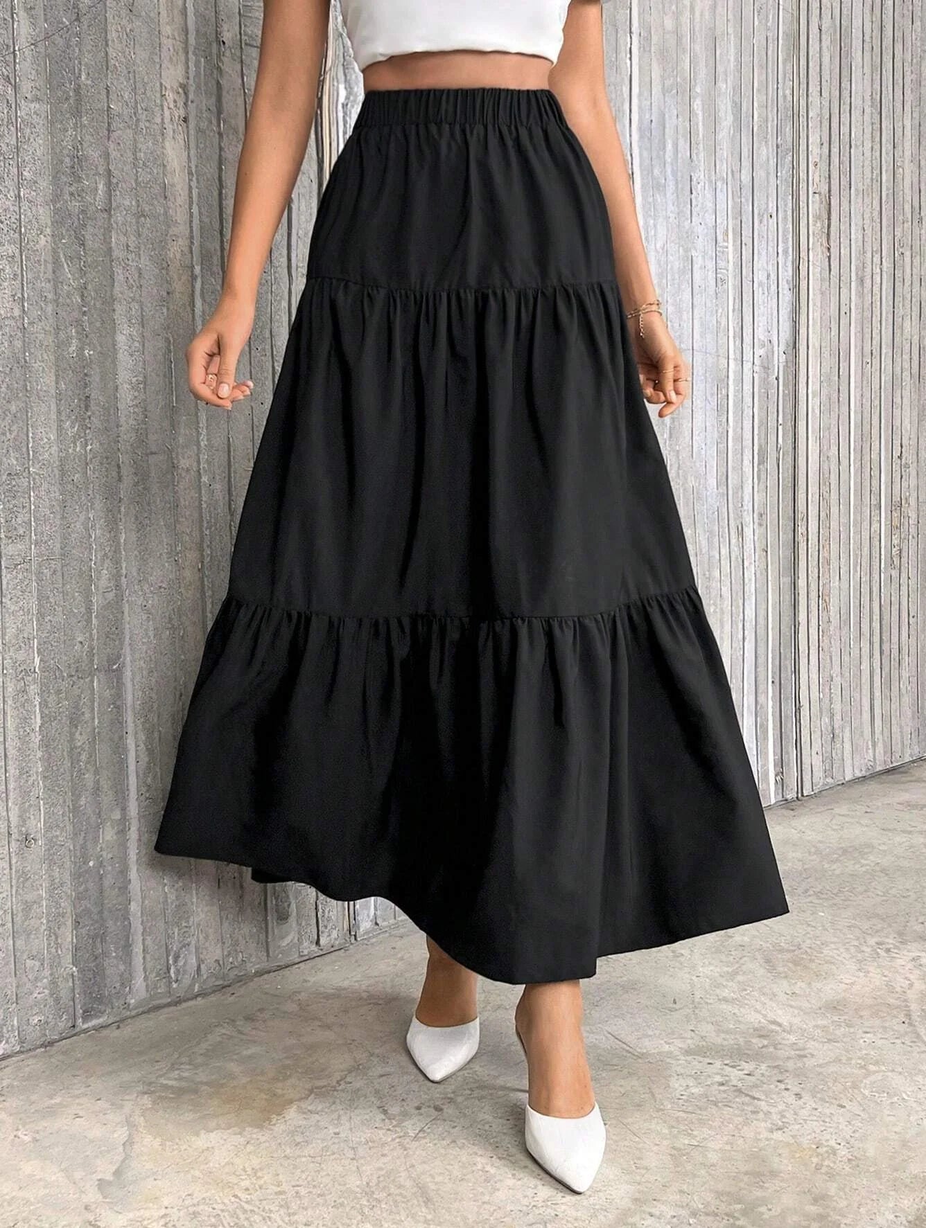 Idalia High Waist Flounce Hem A-Line Skirt - Women's Fashion Skirt - Image 3