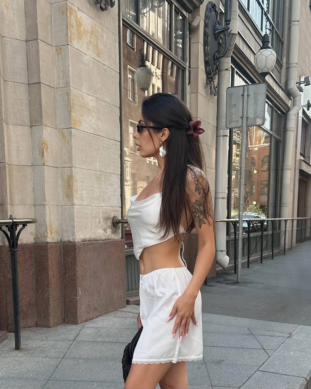 Johana Lace Trim Satin Mini Skirt - Women's Fashion Skirt