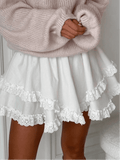 Kyrie Ruffled Trim Layered Mini Skirt - Women's Fashion Skirt - Image 3