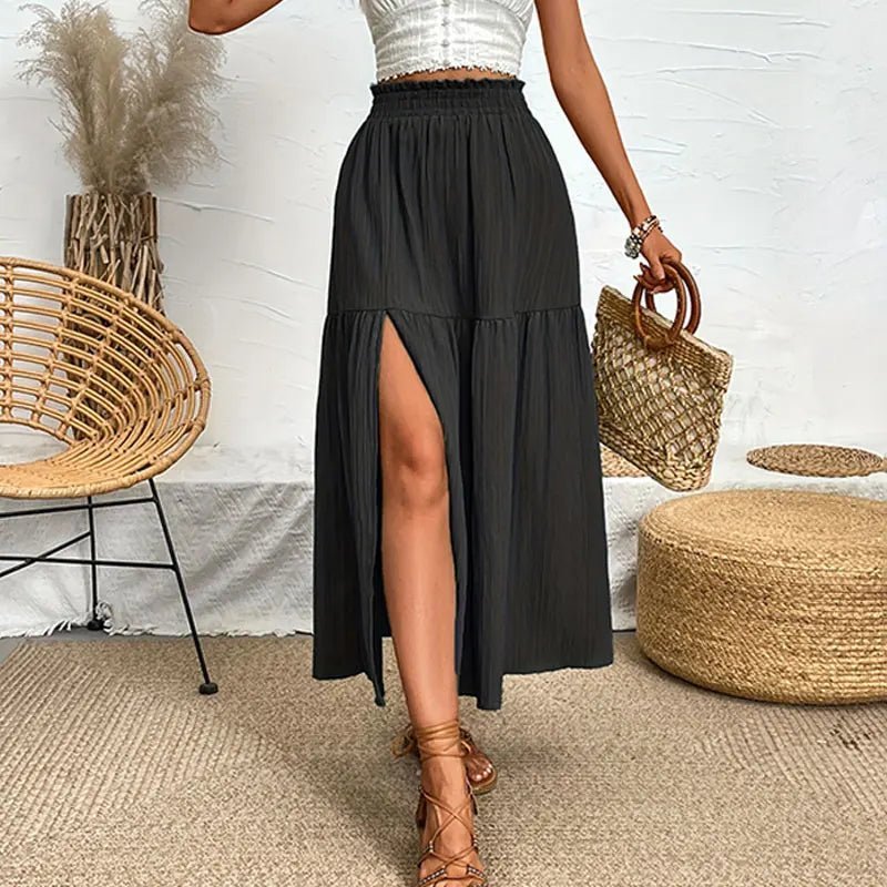 Maia Bohemian Midi Ruffle Skirt - Women's Fashion Skirt - Image 2