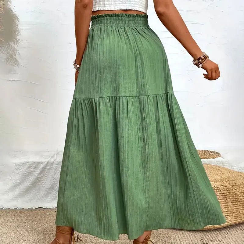 Maia Bohemian Midi Ruffle Skirt - Women's Fashion Skirt - Image 9