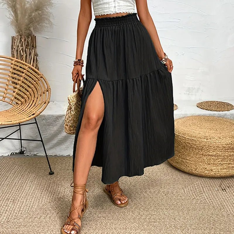 Maia Bohemian Midi Ruffle Skirt - Women's Fashion Skirt