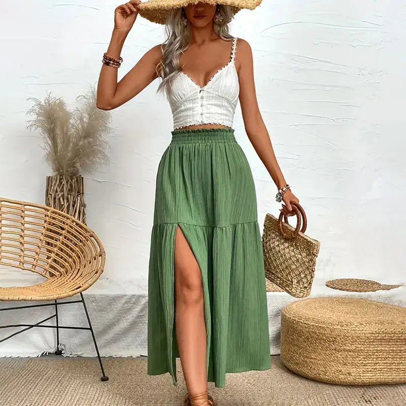 Maia Bohemian Midi Ruffle Skirt - Women's Fashion Skirt - Image 6